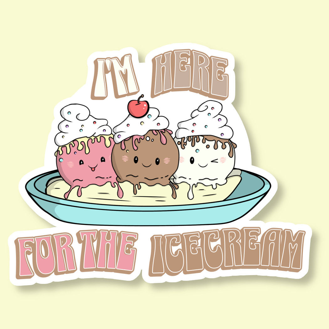 Kawaii Ice Cream - Banana Split Sticker