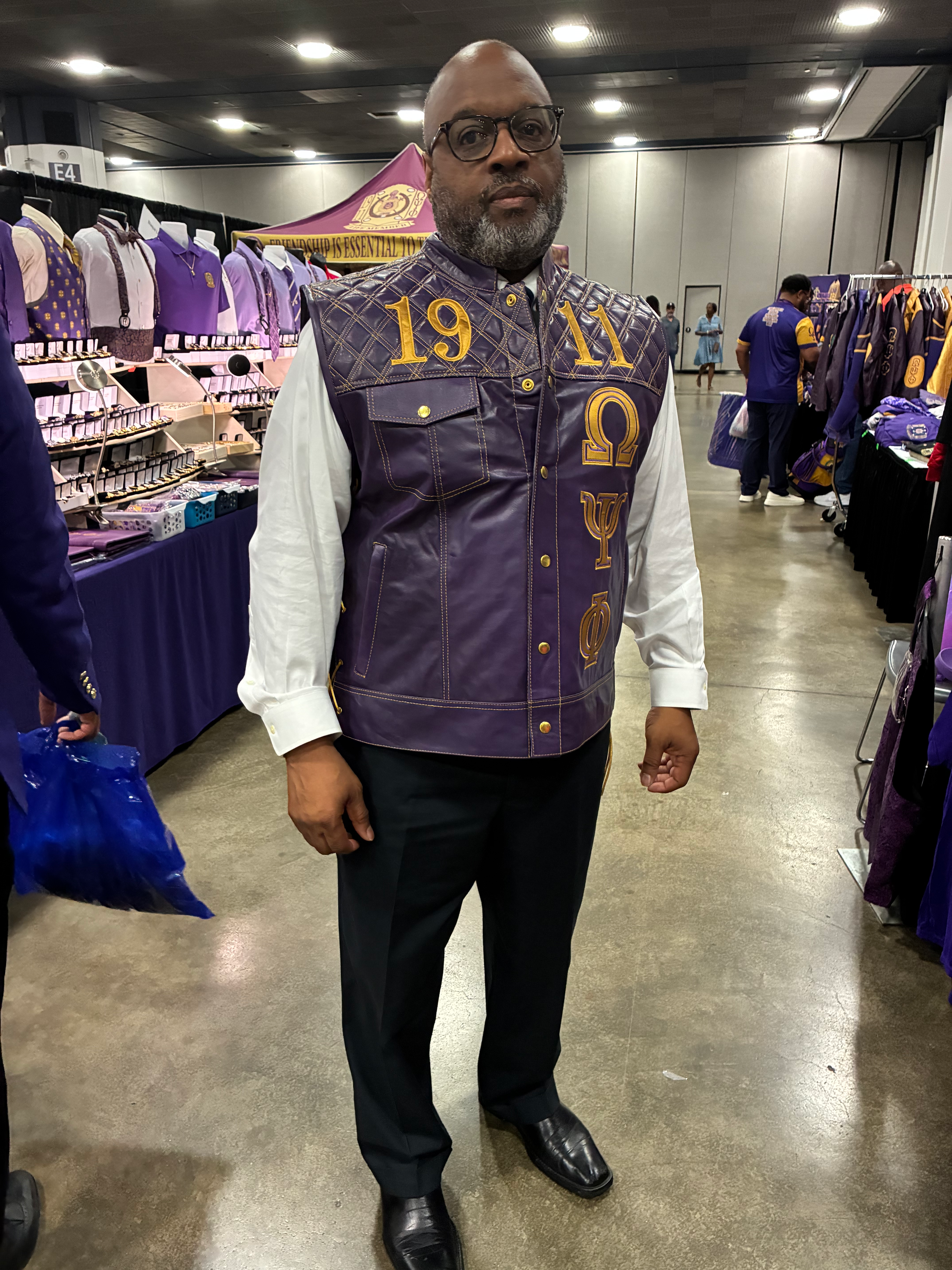 Omega Purple Leather Vest 