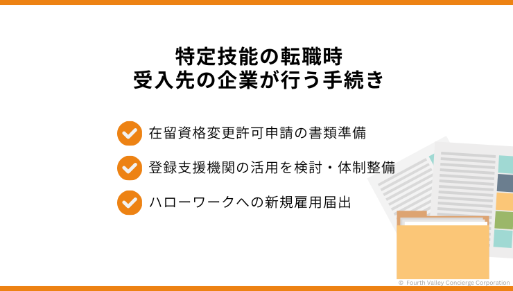 受け入れ先企業が行う手続き
