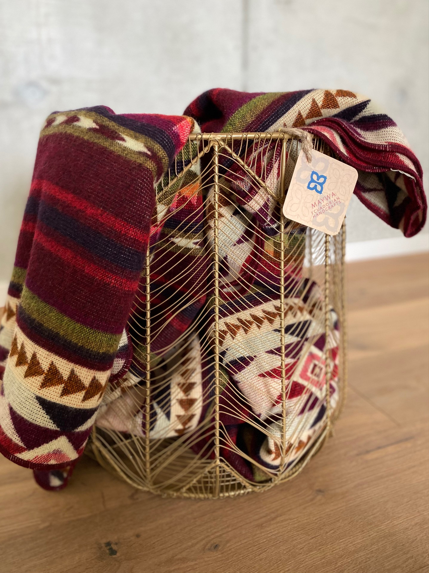 Decke Bordeaux-Olive