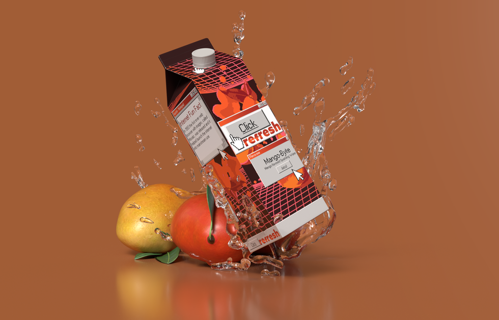 A digital mock-up of Mango-Byte, an alternate flavor featuring a reimagined color palette