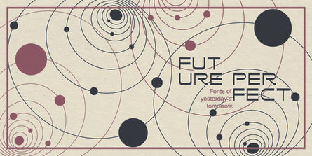 The front cover of Future Perfect, featuring orbiting geometric shapes