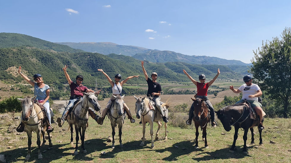 Horse riding in the Vjosa Valley, Albania