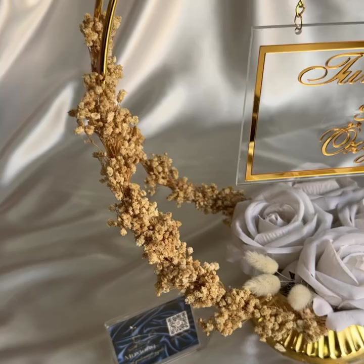 Küçük resim: Özel Masa İsimliği Gold & Gümüş Nişan Söz Nikah Hediyelik