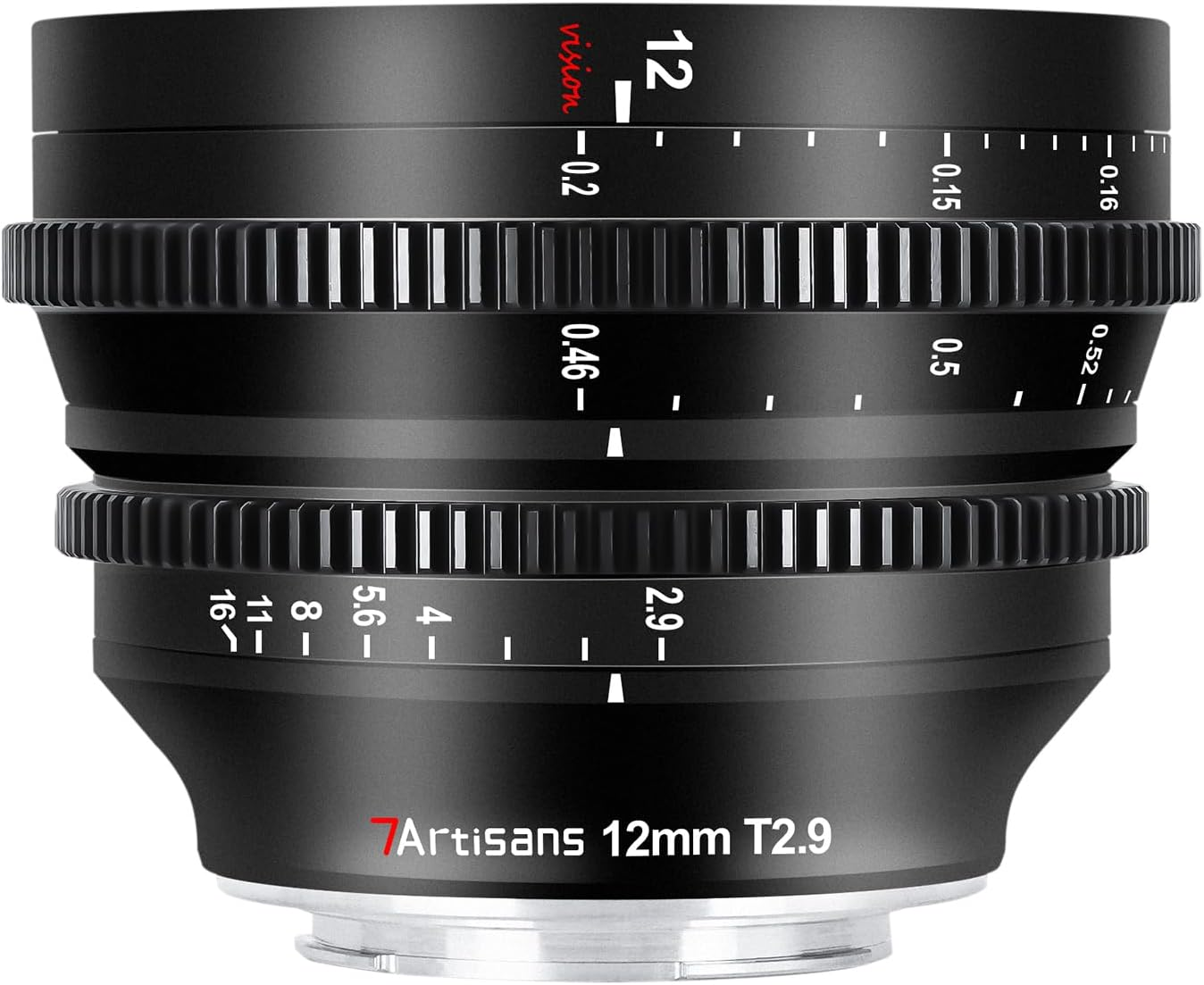 12Mm T2.9 Large Aperture APS-C Ultra Wide Angle Cine Lens, Manual Fixed Focus Lo