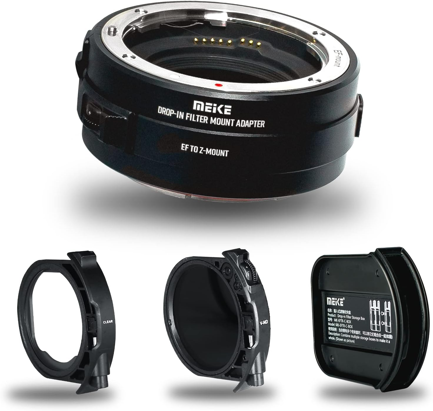 EFTZ-C VND Metal Auto-Focus Mount Lens Adapter with Drop-In Variable ND and Clea