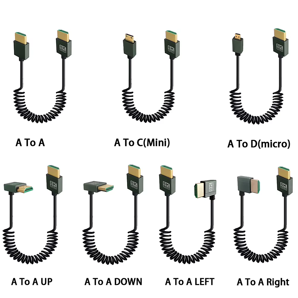 Thumbnail: 8K Hdmi-Compatible to Hdmi-Compatible Coiled Cable 48Gbps Hdmi-Compatible to Min
