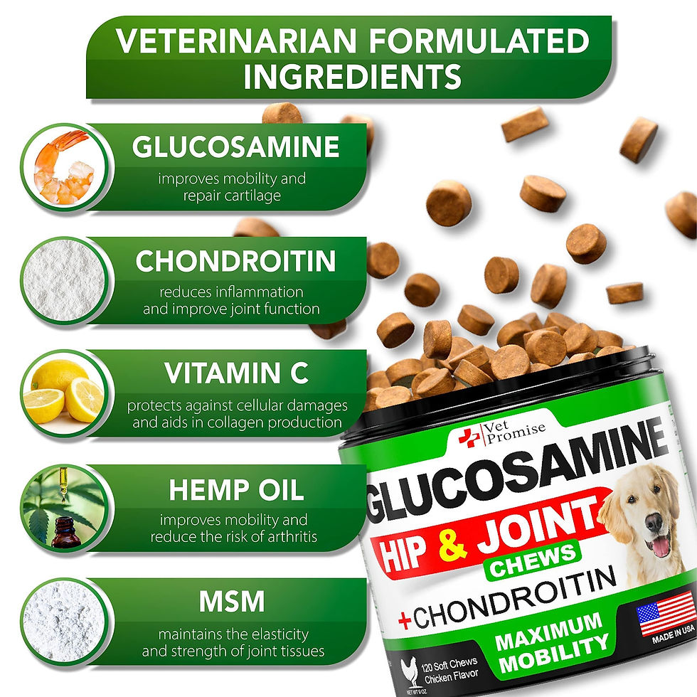 Thumbnail: Glucosamine for Dogs Hip and Joint Supplement for Dogs 120 Mobility Chews