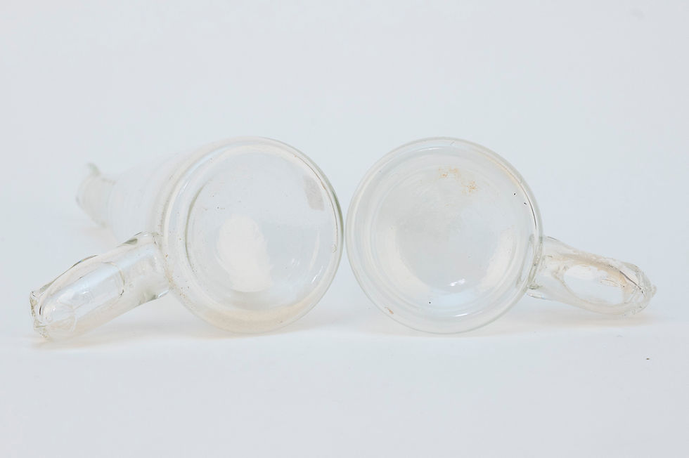 Miniature : abreuvoir oiseaux ancien verre souffle decoration vintage