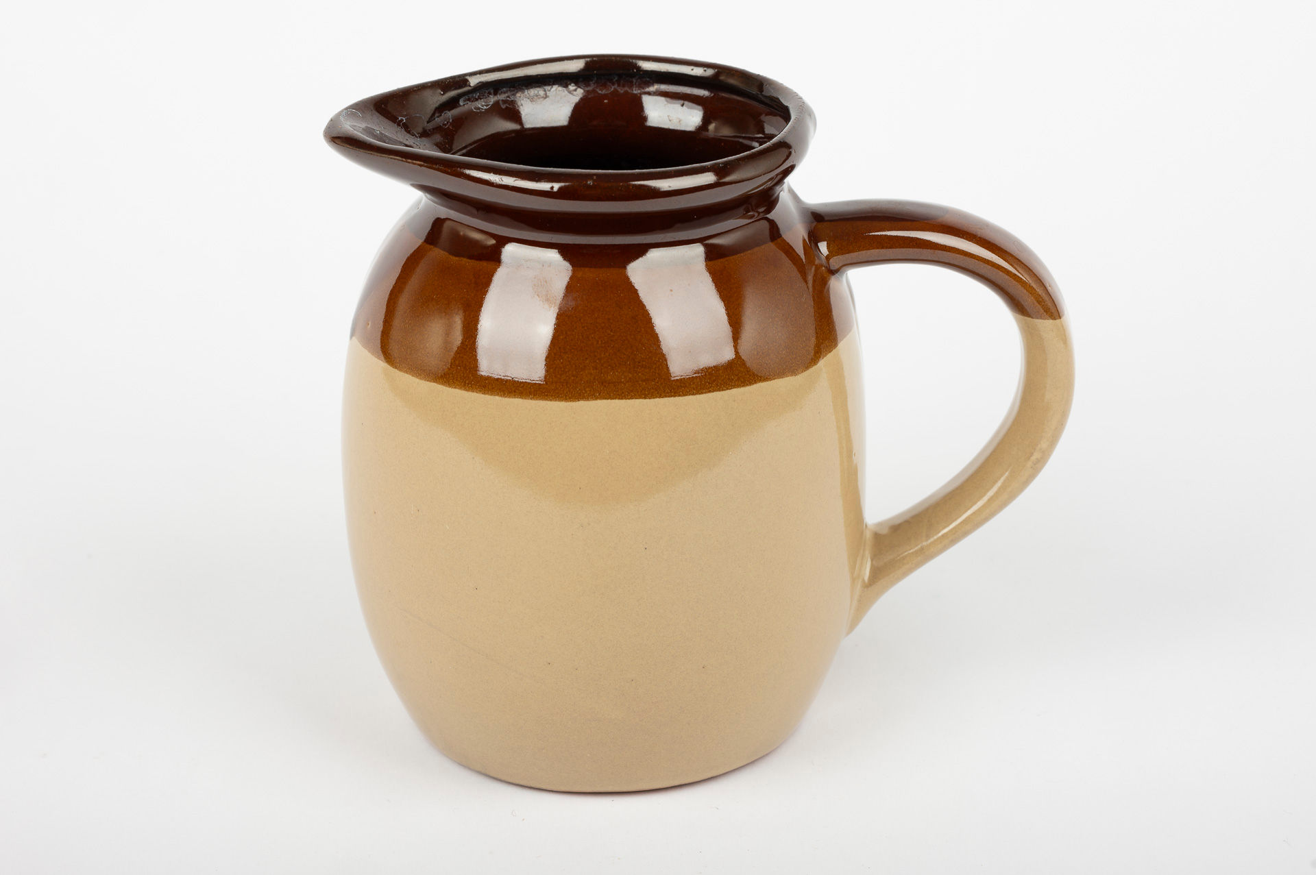 Pichet en grès émaillé vintage bicolore