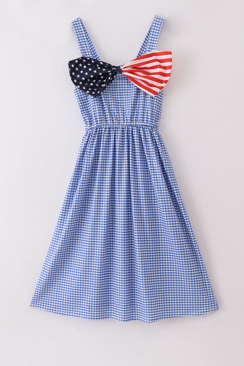 Blue Gingham Mom Dress