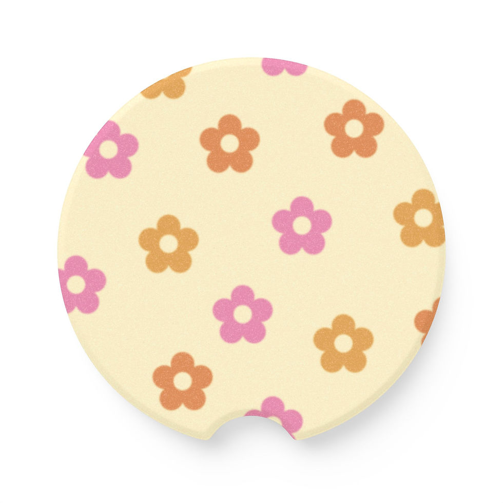 Retro Flower Soapstone Car Coaster