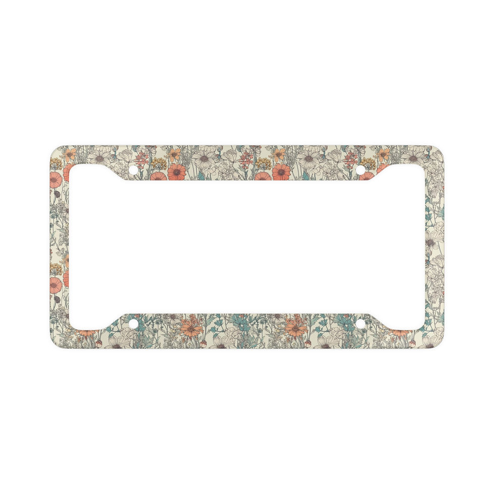 Floral License Plate Frame