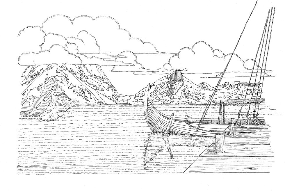 Knorr at Dock Art Print