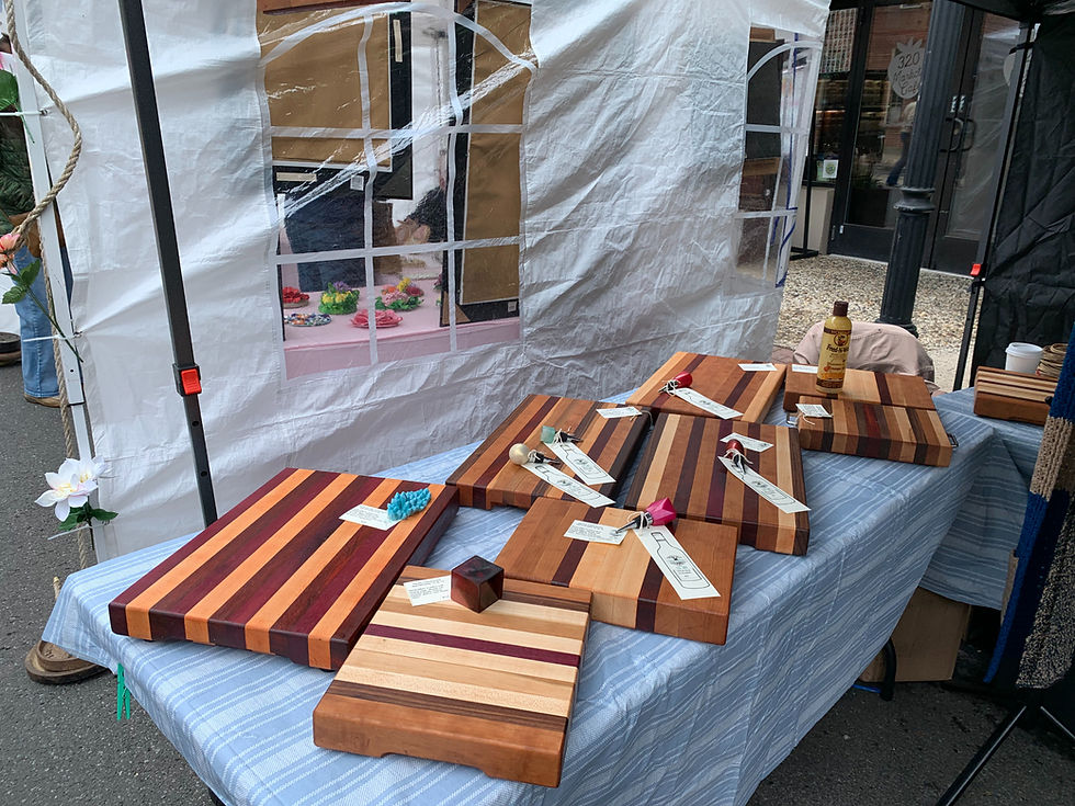Handcrafted edge grain cutting boards make great housewarming or wedding gifts.