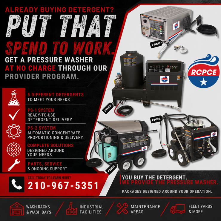 Want free pressure washing equipment from Buying detergents? Commercial and industrial pressure washing equipment solutions from River City Pressure Cleaning Equipment