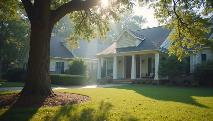 Eye-level view of a clean house exterior with freshly pressure washed siding in Summit MS
