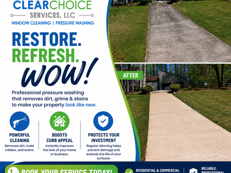 Freshly cleaned concrete driveway after professional pressure washing in Atlanta GA.