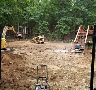 Excavation for patio & lawn installation