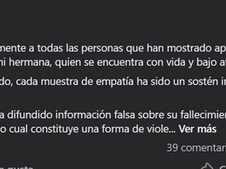 Aclaran familiares estado de salud de Dulce Enríquez, continúa hospitalizada