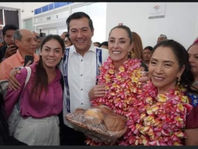 El diputado Luis Alfonso Silva Romo recibe a Claudia Sheinbaum para reunión de Conago en Oaxaca 