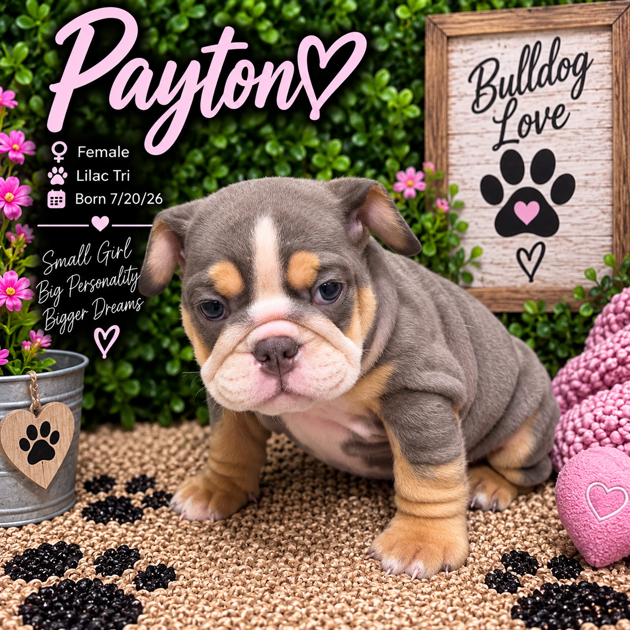 Payton | Lilac Tri Female | 8 Weeks