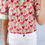 Thumbnail: Rose Floral  Top with Striped Collar Item 799