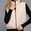 Thumbnail: Active basic Maroon Cream & White Cream Reversible Fur Padding Vest Item 752