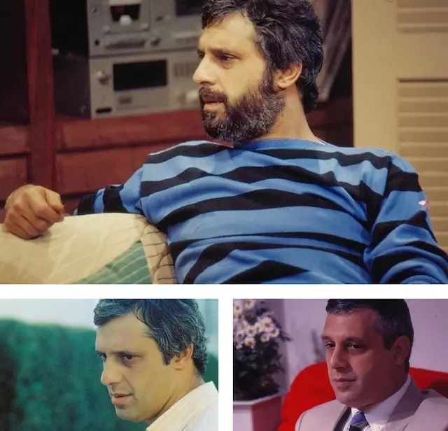 Antonio Fagundes como Jorge Augusto em 'Louco Amor' (1983) ao centro | como Osmar Pelegrine em 'Corpo a Corpo' (1984) a esquerda | como Ivan Meireles em 'Vale Tudo' (1988) a direita |