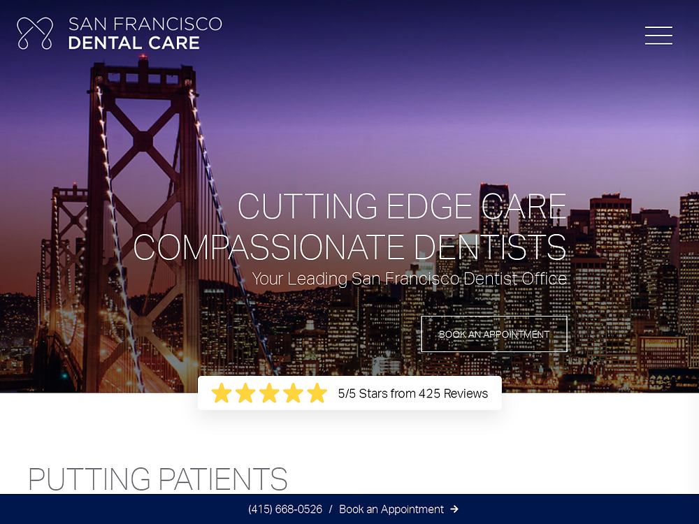 dental website design example