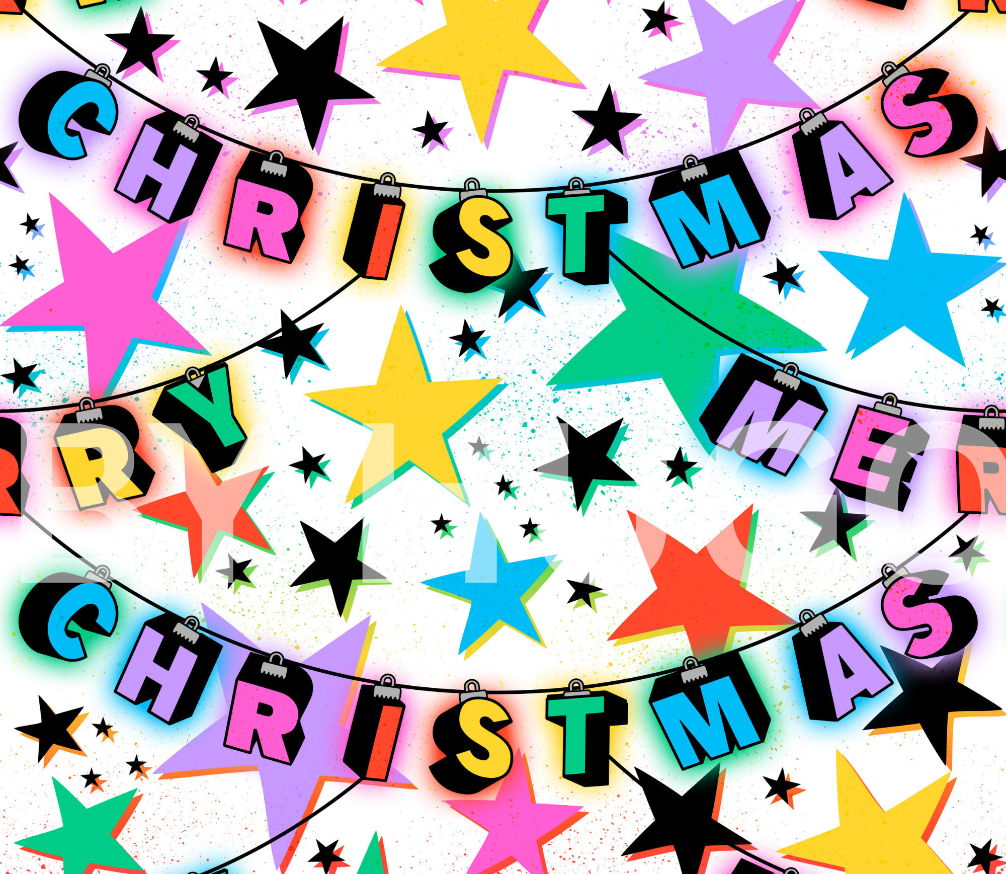 Christmas Bunting Large Clip