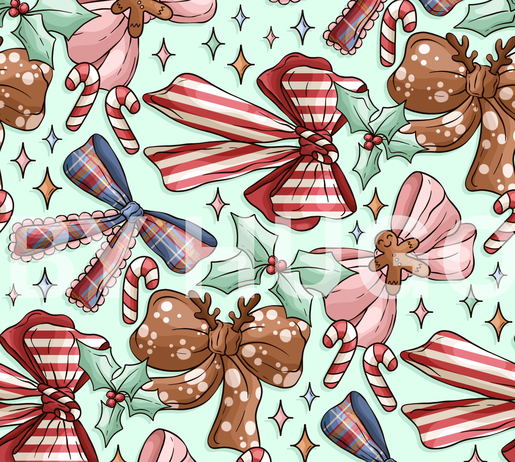 Christmas Bows Large Clip