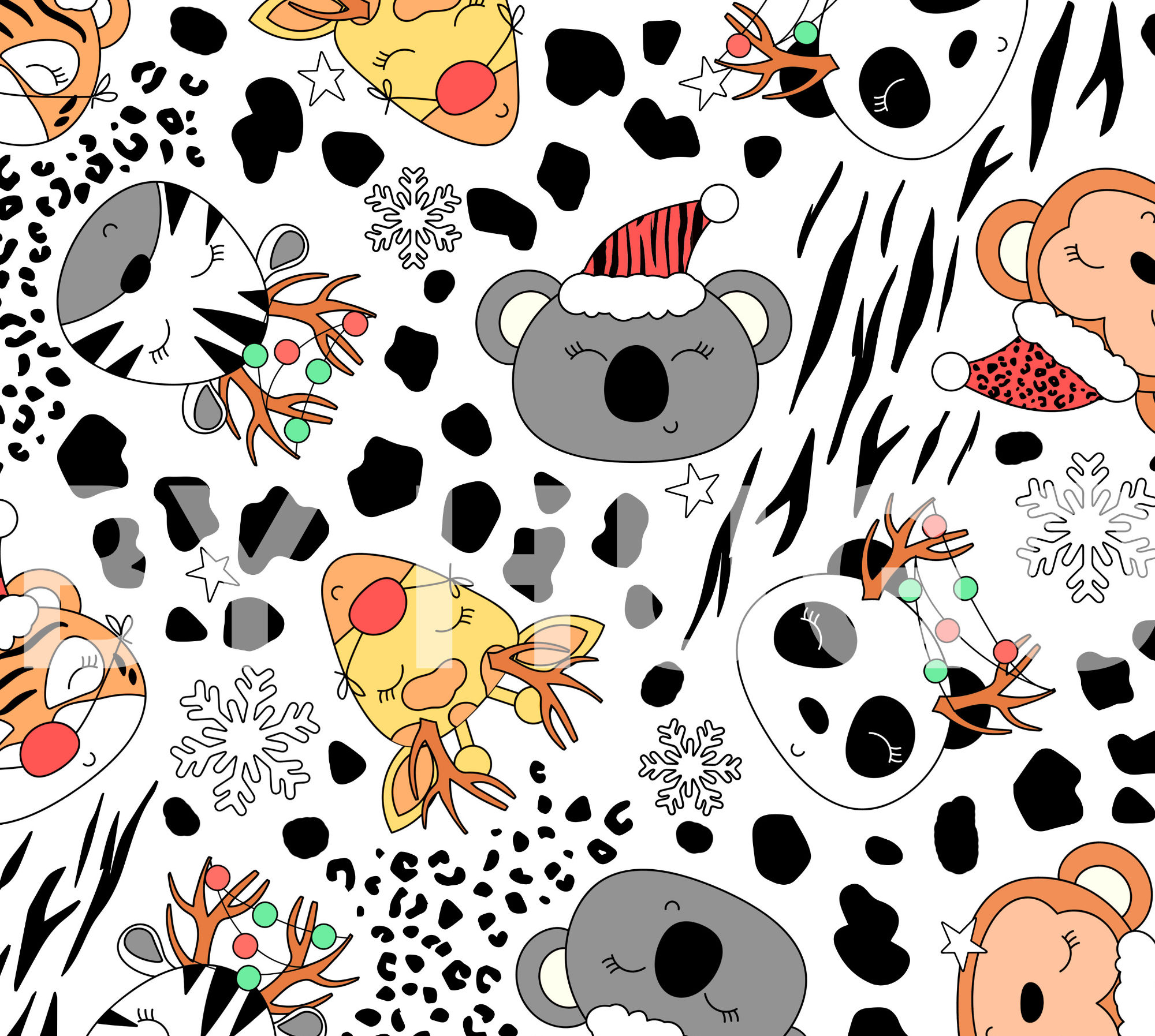 Christmas Party Animals Large Clip