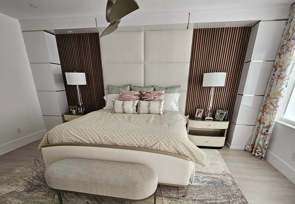 Close-up view of a beautifully decorated accent wall with artwork and shelves