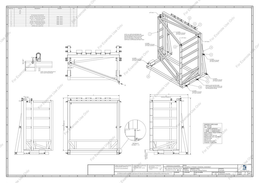 Transport frame variant 2 designed to support custom-shaped pre-fabricated parts for secure construction transportation.