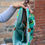 Thumbnail: Megan's Mini Tulip Bag Crossbody | Dogs (seafoam interior)