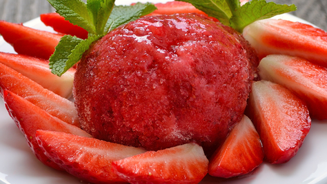 Recette de sorbet aux fraises, menthe et gingembre