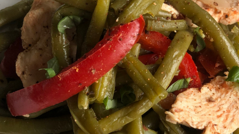 Recette Mix épicé poulet, haricots verts, poivrons