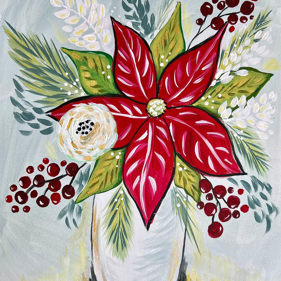 The Joyful Canvas: Timeless Poinsettia