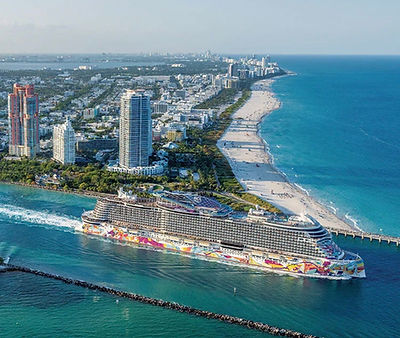 De Norwegian Aqua vertrekt uit Miami