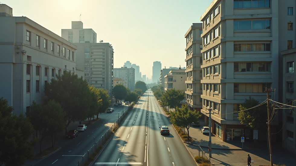 Vista aérea de un paisaje urbano con edificios y calles