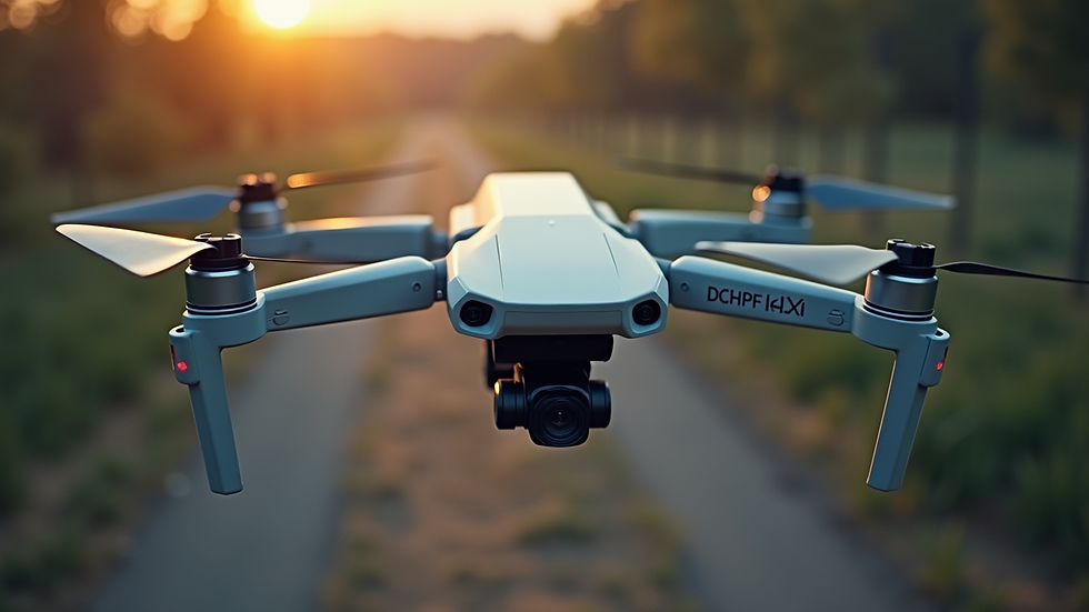 Plano detalle de un dron profesional con cámara de alta resolución
