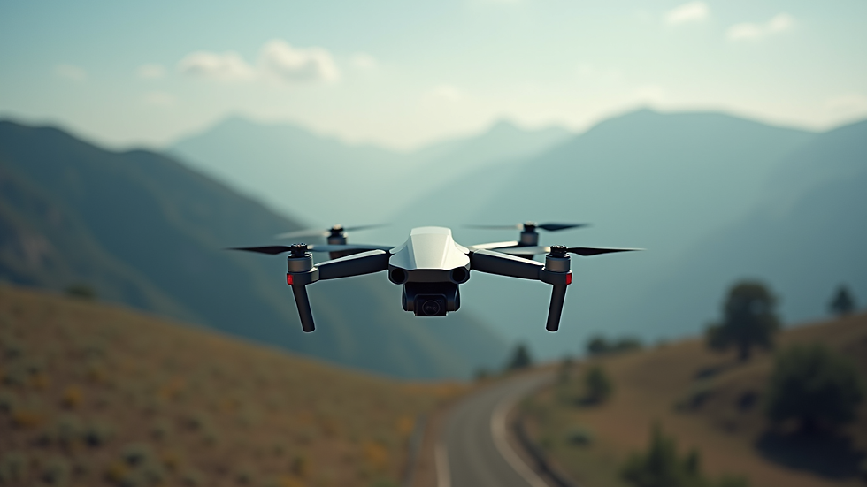 Plano aéreo de un dron volando sobre un paisaje montañoso