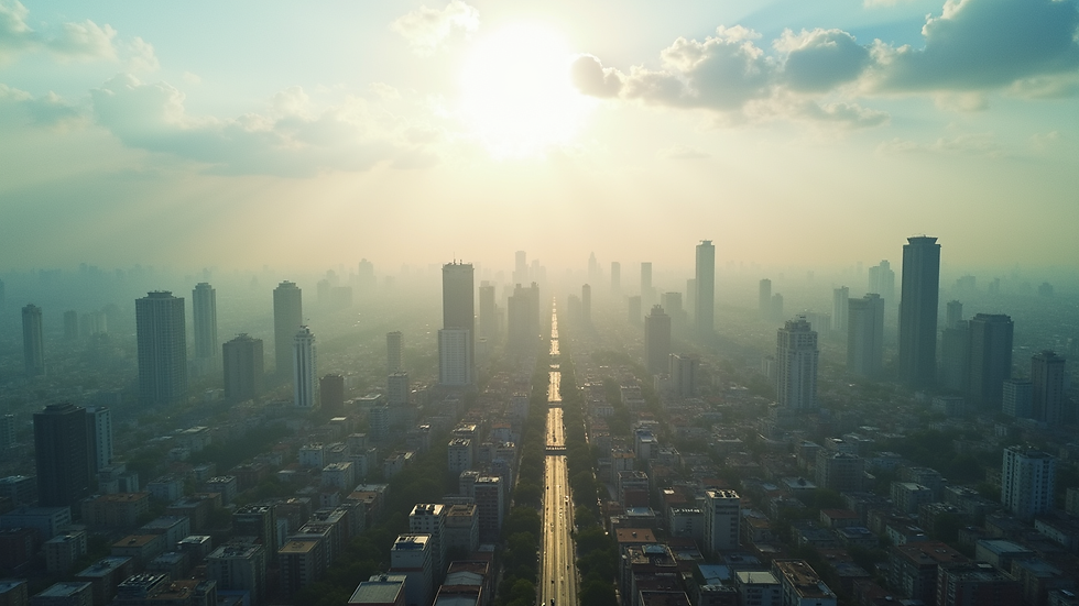 Vista aérea de un paisaje urbano con edificios y calles