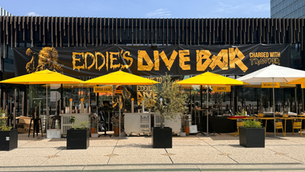 Outside view of Eddie's Dive Bar in Paris