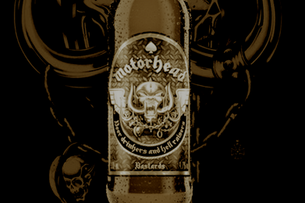A bottle of Motorhead's Bastard Lager