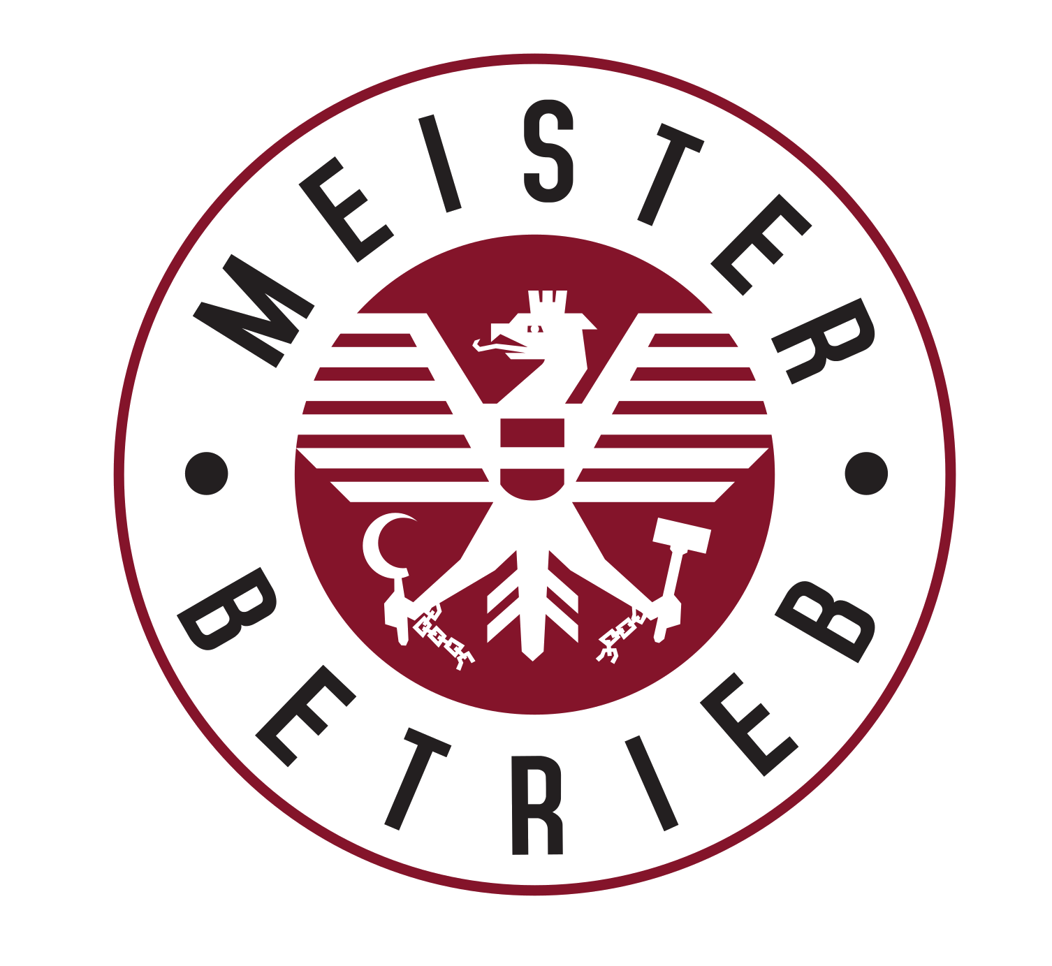 Meisterbetrieb: Runder Stempel mit Adlermotiv