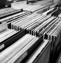 Vinyl collection at a record store_edite