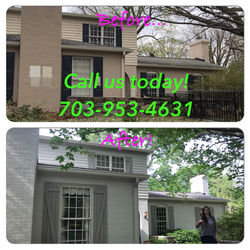 Local painters near me transforming a traditional brick home in McLean, VA with fresh paint