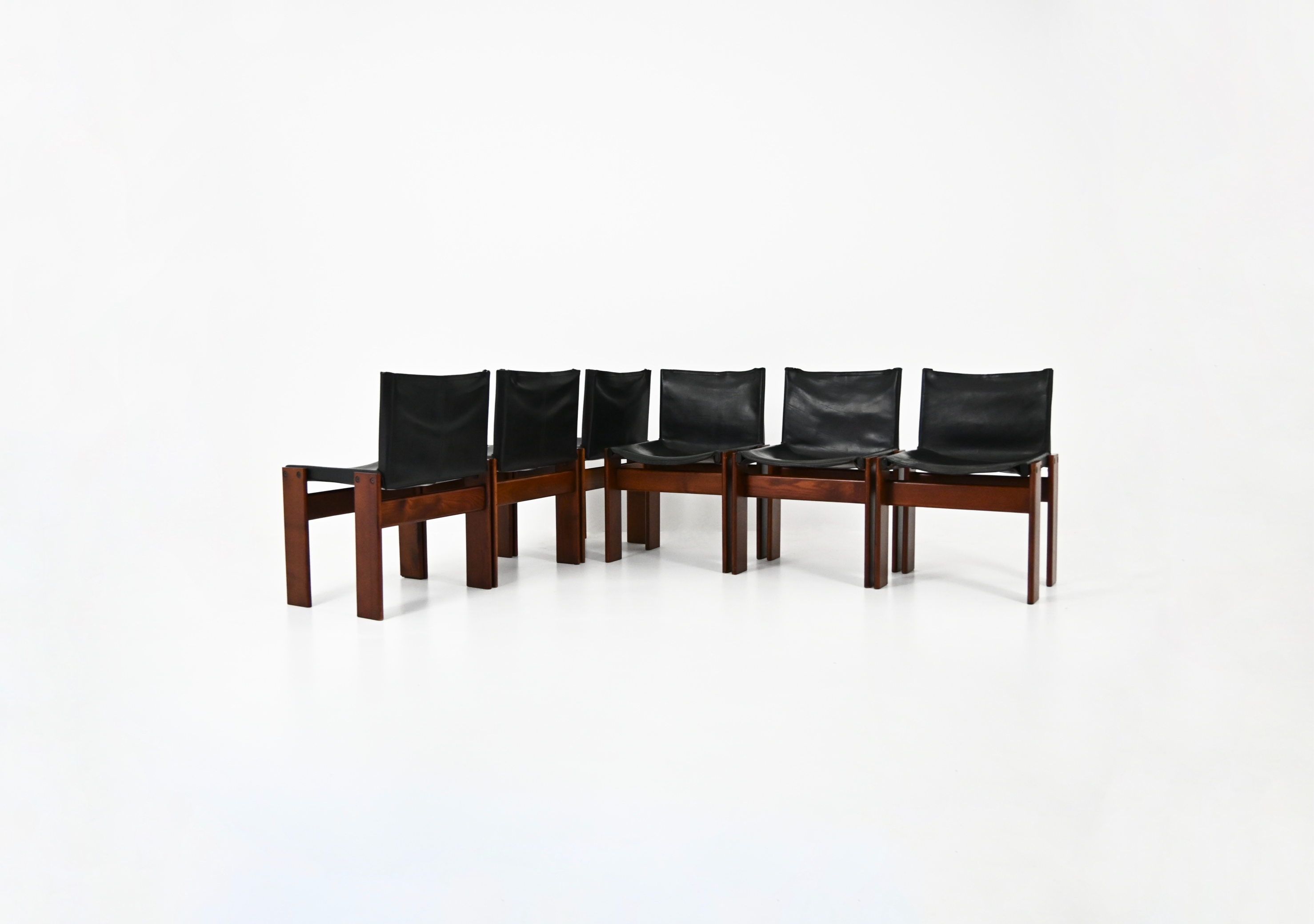 Monk Dining Chairs by Afra & Tobia Scarpa for Molteni, 1970s, set of 6